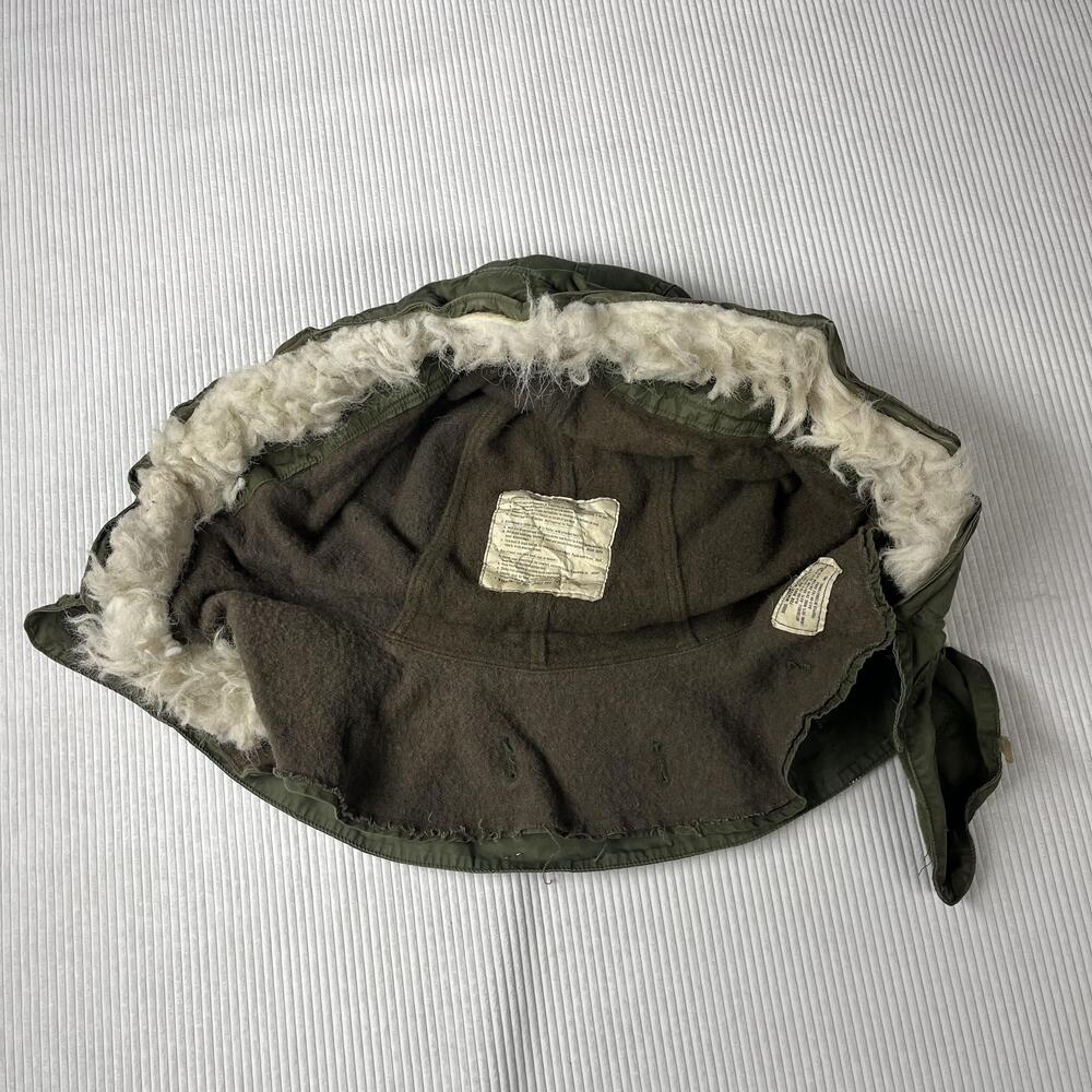 Vintage Propper Trapper Hat Hood Winter OG-107 Mens One Size Green Fur Ruff Army